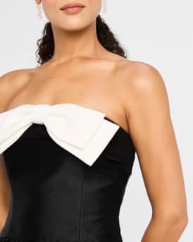 Taffeta Bow Midi Dress