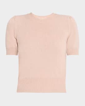 Short-Sleeve Cashmere Sweater