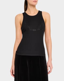 Soft Rib Rhinestone Tank Top