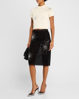 Rhinestone Splash Tulle Skirt