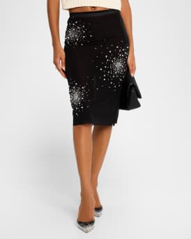 Rhinestone Splash Tulle Skirt