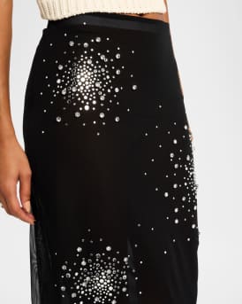 Rhinestone Splash Tulle Skirt