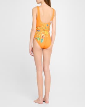 Flores Belted One-Piece Swimsuit