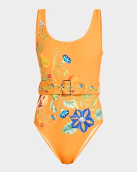 Flores Belted One-Piece Swimsuit