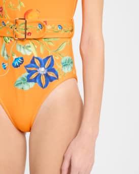 Flores Belted One-Piece Swimsuit