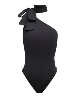 Asymmetric Tie One-Piece Swimsuit