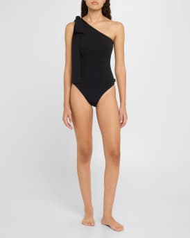 Asymmetric Tie One-Piece Swimsuit