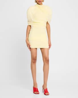 Chestnut Backless Cape Mini Dress