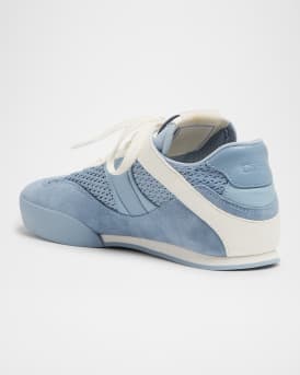 Kick Mesh and Leather Low-Top Sneakers