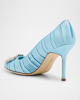 Hangisi Pleated Satin Buckle Pumps