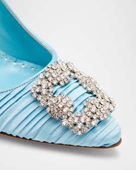Hangisi Pleated Satin Buckle Pumps