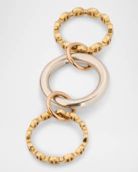 x HOORSENBUHS 18K Yellow Gold and Sterling Silver Microdame Link Stacked Rings