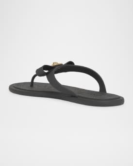Gianni Medusa Rubber Ribbon Thong Sandals