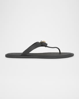 Gianni Medusa Rubber Ribbon Thong Sandals