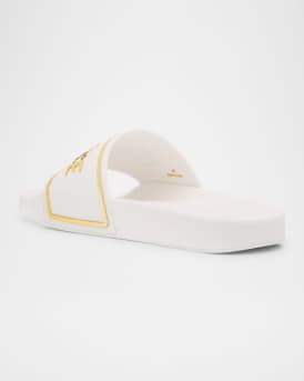 Pool Slides with Gold-Tone Logo