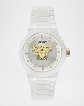 V-Pop White Silicone Watch with Pouch, 43mm