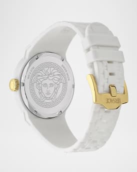 V-Pop White Silicone Watch with Pouch, 43mm