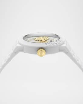 V-Pop White Silicone Watch with Pouch, 43mm