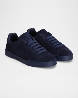 Men's Suede Perforated DG Low-Top Sneakers