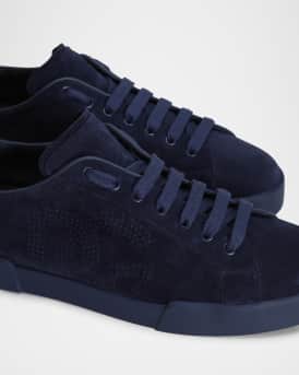 Men's Suede Perforated DG Low-Top Sneakers