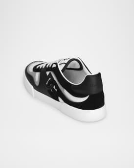 Men's Mesh and Leather Low-Top Sneakers