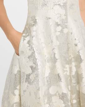 Octavia Strapless Metallic Jacquard Gown