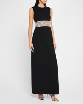 Malda Sleeveless Crystal-Embellished Gown