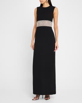 Malda Sleeveless Crystal-Embellished Gown