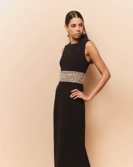 Malda Sleeveless Crystal-Embellished Gown
