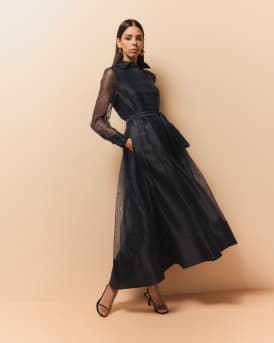 Montgomery Pleated Organza Maxi Shirtdress