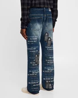 Men's Scripture Embroidered Jeans