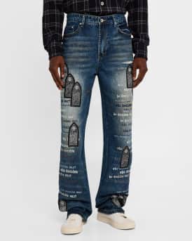 Men's Scripture Embroidered Jeans