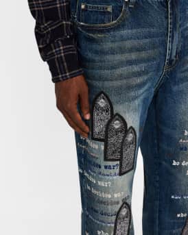 Men's Scripture Embroidered Jeans