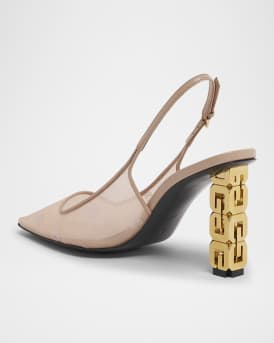 G Cube Mesh Slingback Pumps