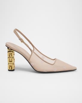 G Cube Mesh Slingback Pumps