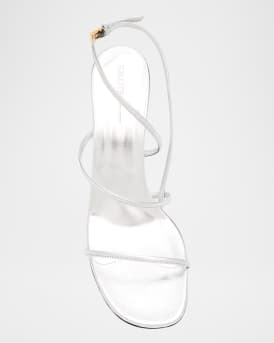 Strappy Metallic Ankle-Strap Sandals