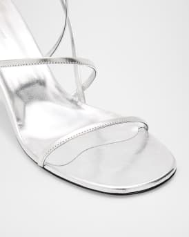 Strappy Metallic Ankle-Strap Sandals