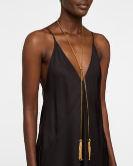 Crystal Tassel Lariat Necklace