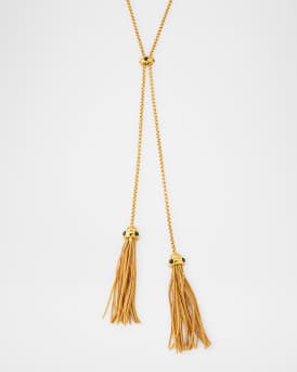 Crystal Tassel Lariat Necklace