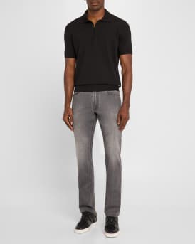 Men's Quarter-Zip Short-Sleeve Polo Sweater