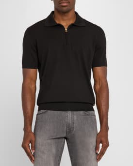 Men's Quarter-Zip Short-Sleeve Polo Sweater