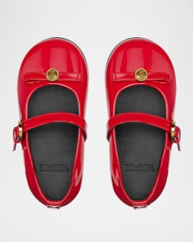 Girl's Gianni Ribbon Patent Leather Ballerina Flats, Baby/Toddler