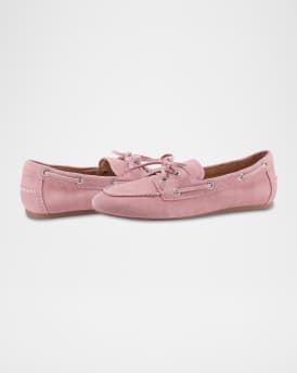Suede Moccasin Boat Loafers