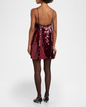 Olive Sequined Mini Dress