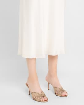 Lover Crystal Tulle Stiletto Slide Sandals
