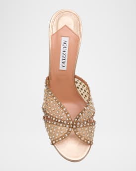 Lover Crystal Tulle Stiletto Slide Sandals