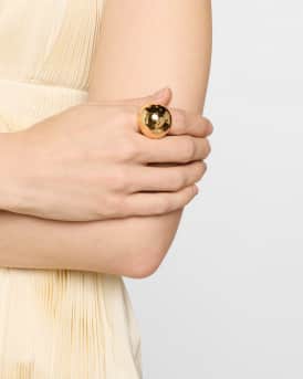 Hammered Gold Dome Adjustable Ring