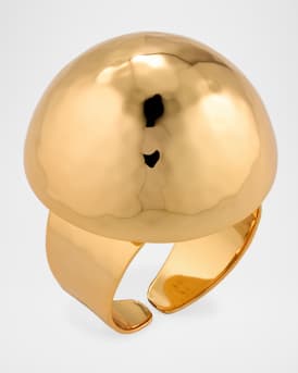 Hammered Gold Dome Adjustable Ring
