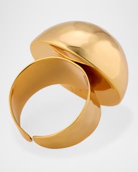 Hammered Gold Dome Adjustable Ring