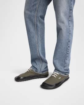 Men's Bay Canvas and Leather Low-Top Sneakers